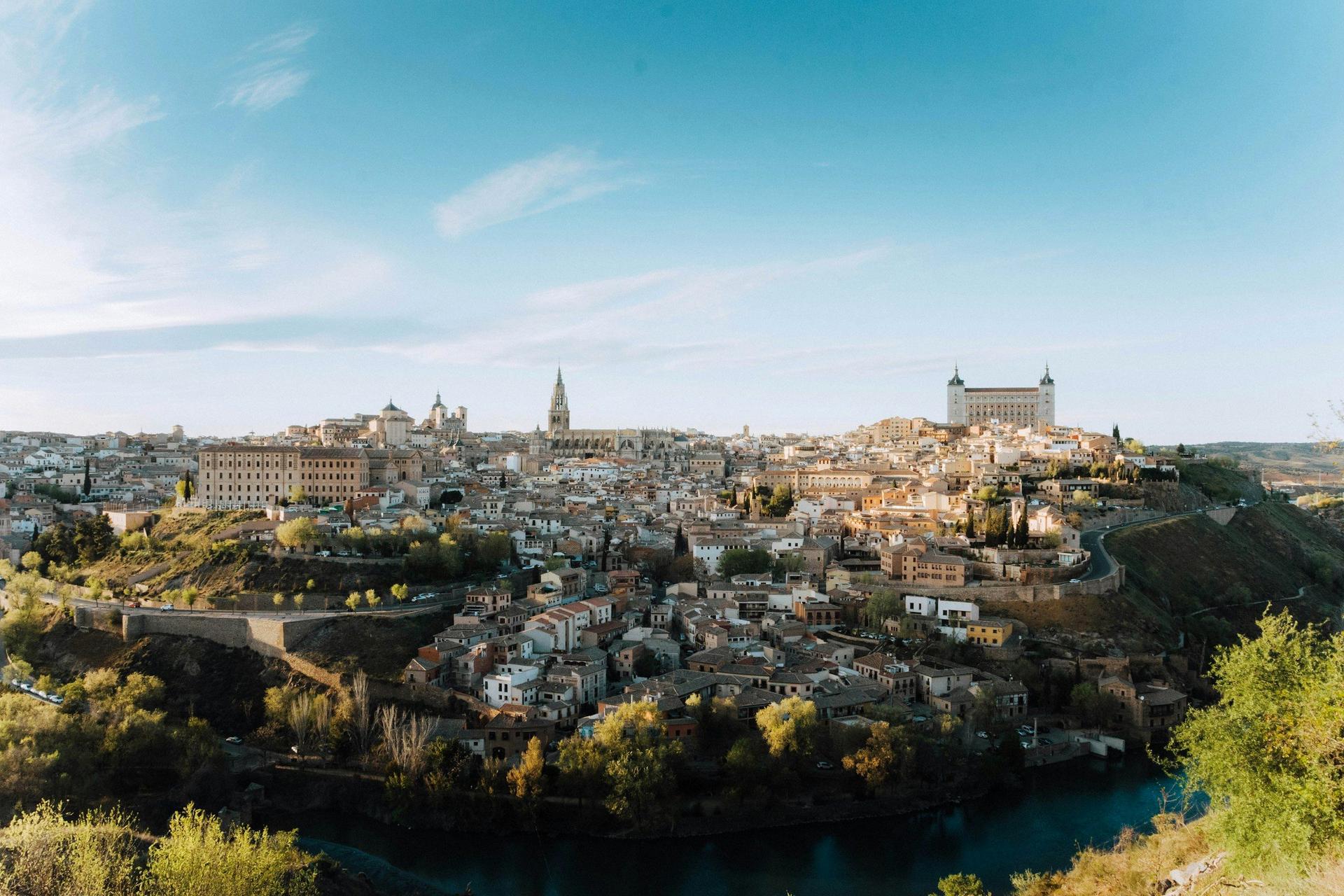 Medieval streets of Toledo at golden hour